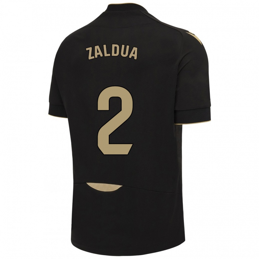 Herren Joseba Zaldua #2 Schwarz Auswärtstrikot Trikot 2023/24 T-Shirt