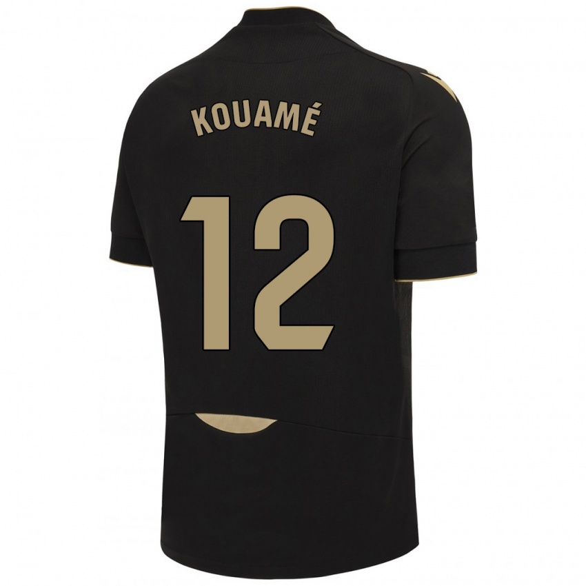 Herren Rominigue Kouamé #12 Schwarz Auswärtstrikot Trikot 2023/24 T-Shirt
