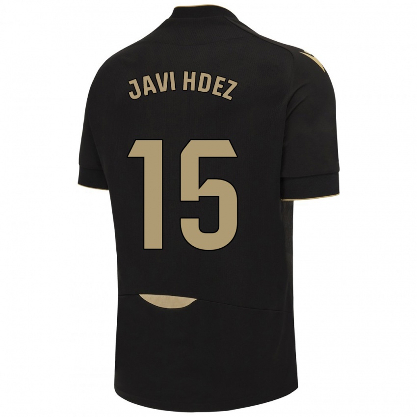 Herren Javi Hernández #15 Schwarz Auswärtstrikot Trikot 2023/24 T-Shirt