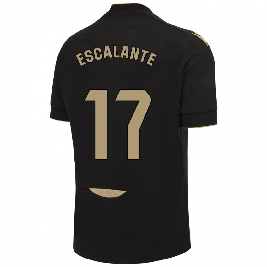 Herren Gonzalo Escalante #17 Schwarz Auswärtstrikot Trikot 2023/24 T-Shirt