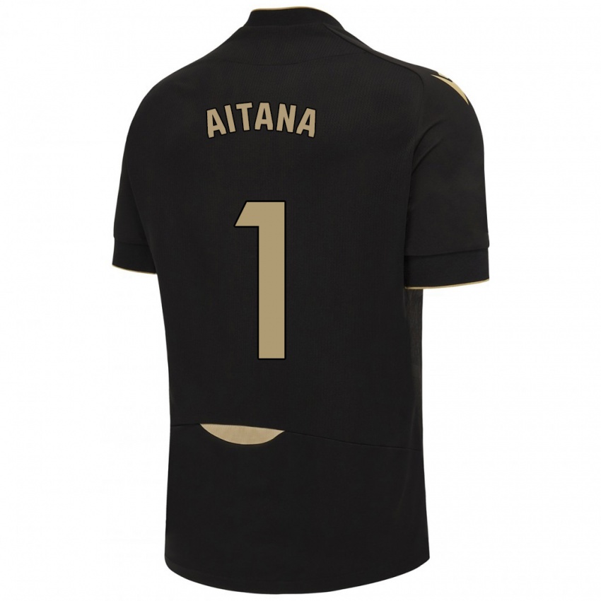 Herren Aitana #1 Schwarz Auswärtstrikot Trikot 2023/24 T-Shirt