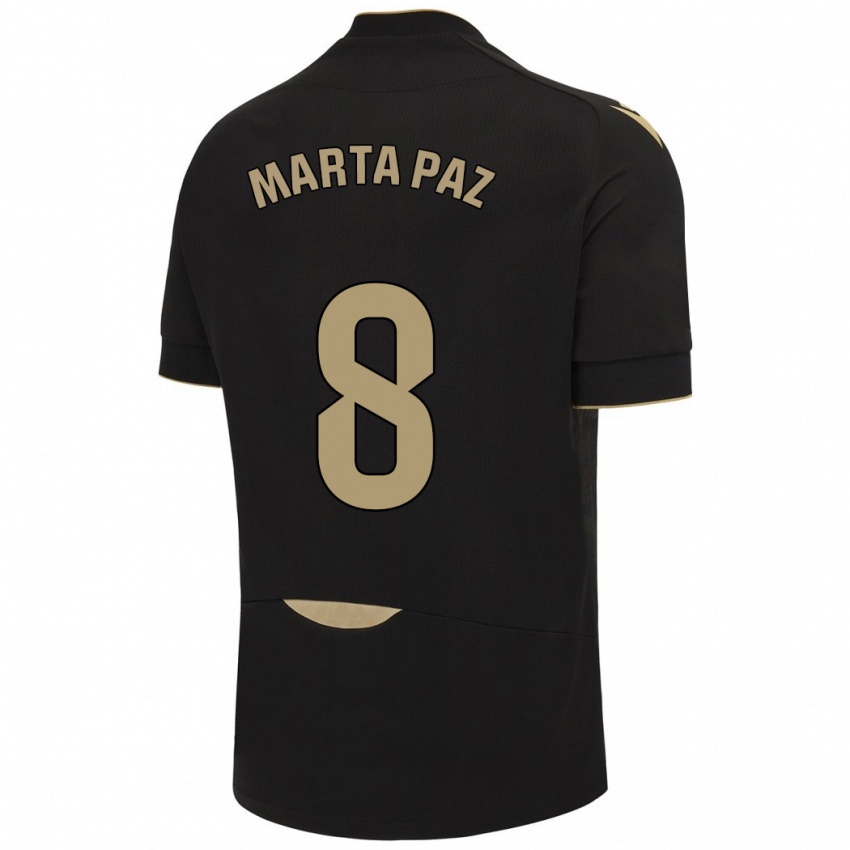 Herren Marta Milagros Paz Cruz #8 Schwarz Auswärtstrikot Trikot 2023/24 T-Shirt