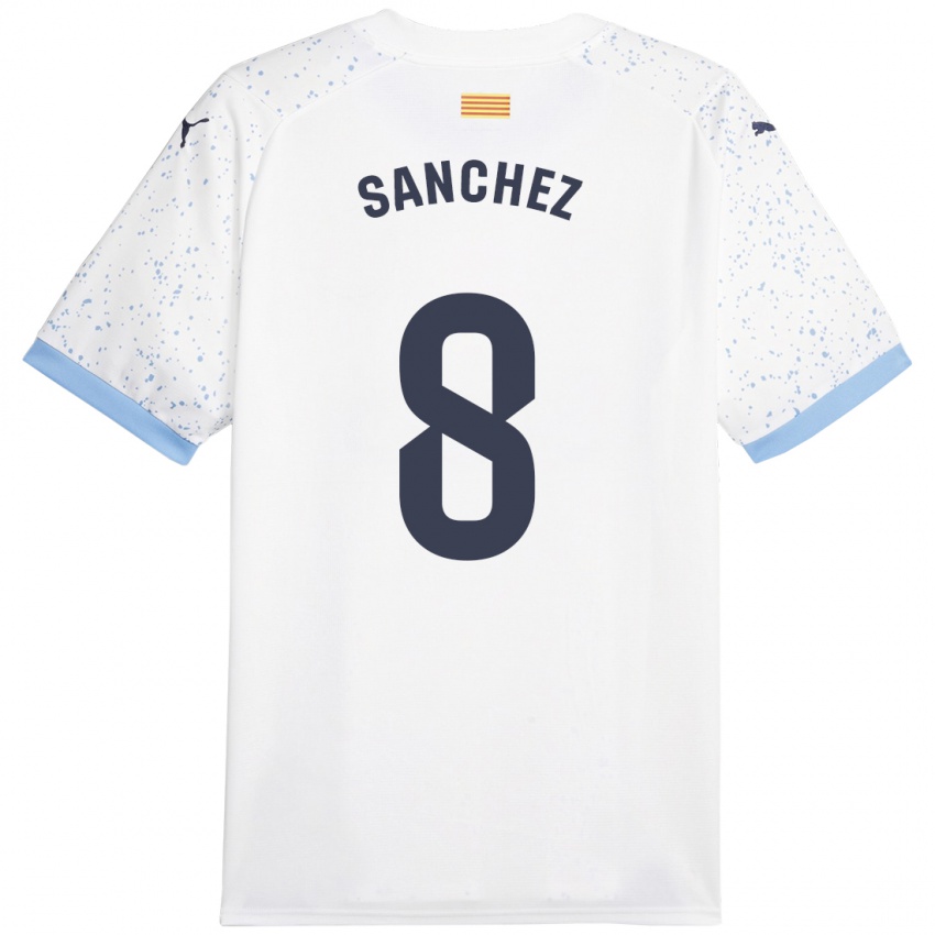 Herren Miguel Ángel Sánchez #8 Weiß Auswärtstrikot Trikot 2023/24 T-Shirt