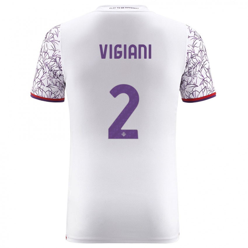 Herren Lorenzo Vigiani #2 Weiß Auswärtstrikot Trikot 2023/24 T-Shirt