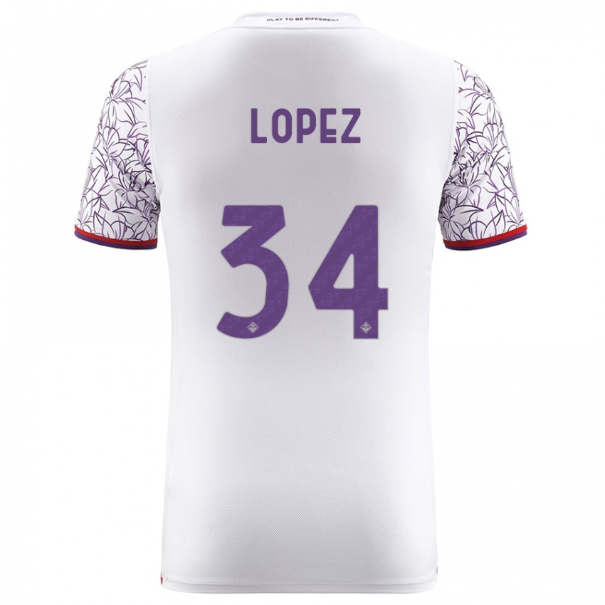 Herren Lucas López #34 Weiß Auswärtstrikot Trikot 2023/24 T-Shirt