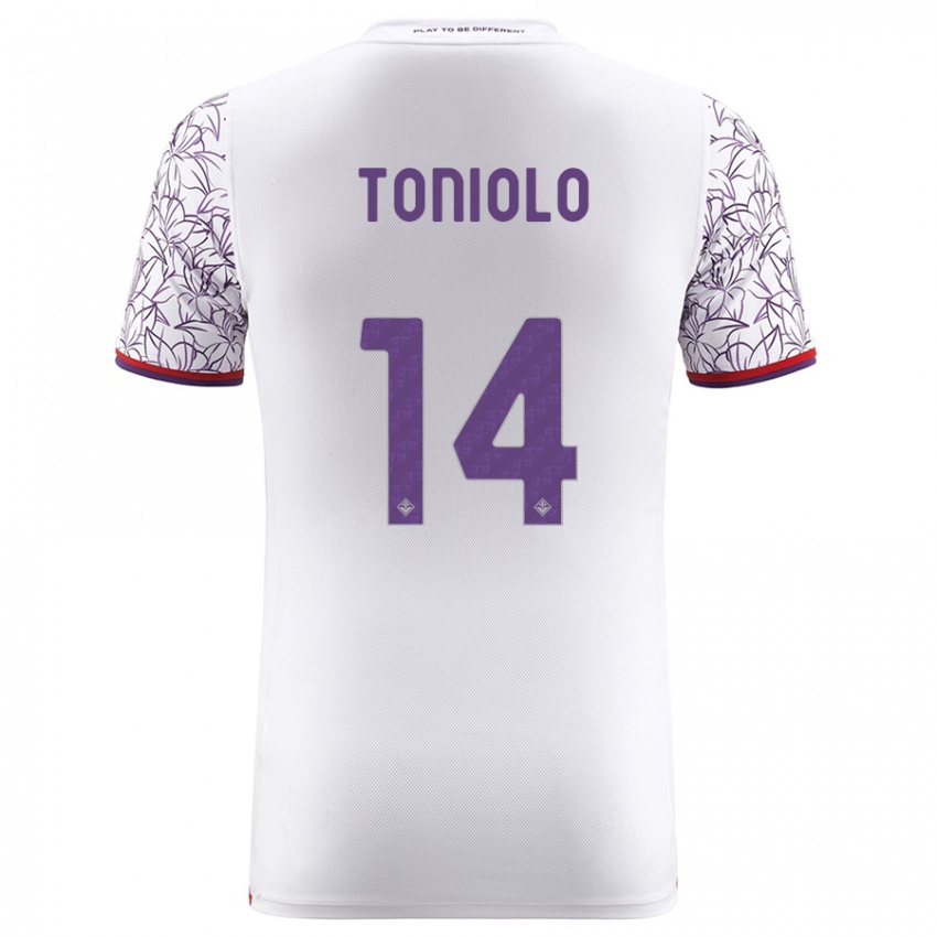 Herren Martina Toniolo #14 Weiß Auswärtstrikot Trikot 2023/24 T-Shirt