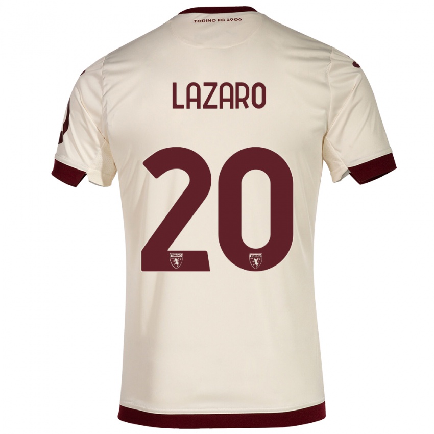 Herren Valentino Lazaro #20 Sekt Auswärtstrikot Trikot 2023/24 T-Shirt