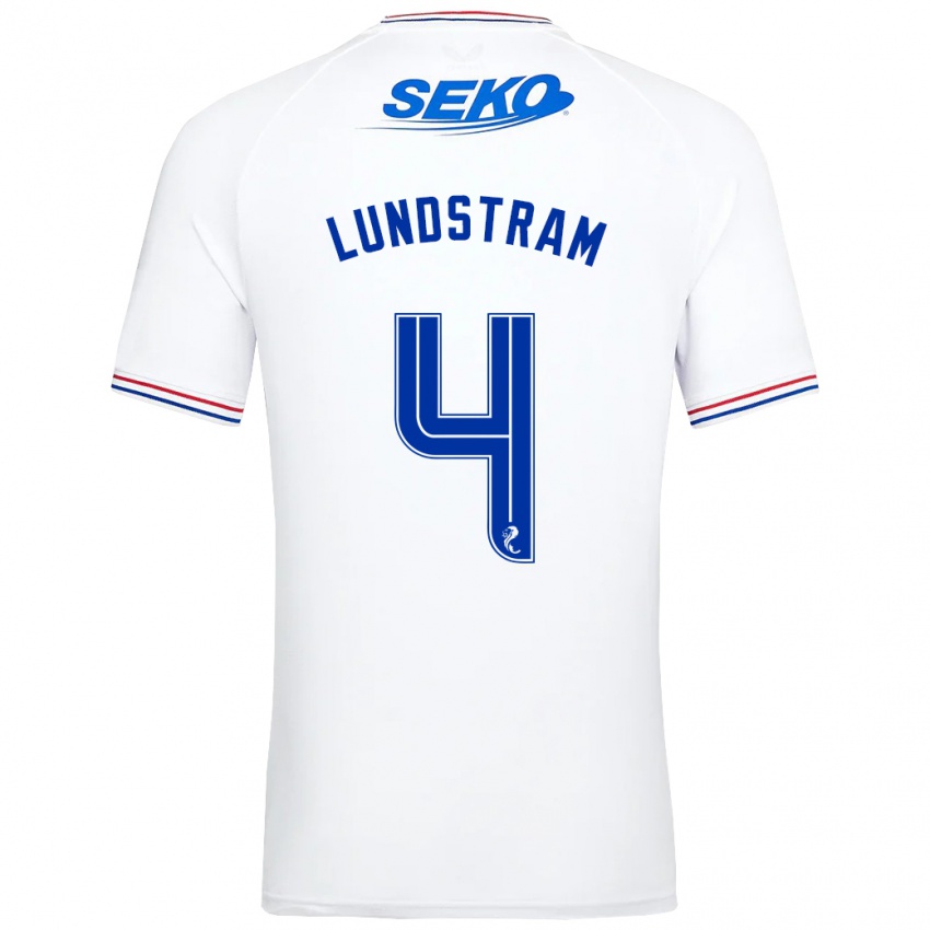 Herren John Lundstram #4 Weiß Auswärtstrikot Trikot 2023/24 T-Shirt