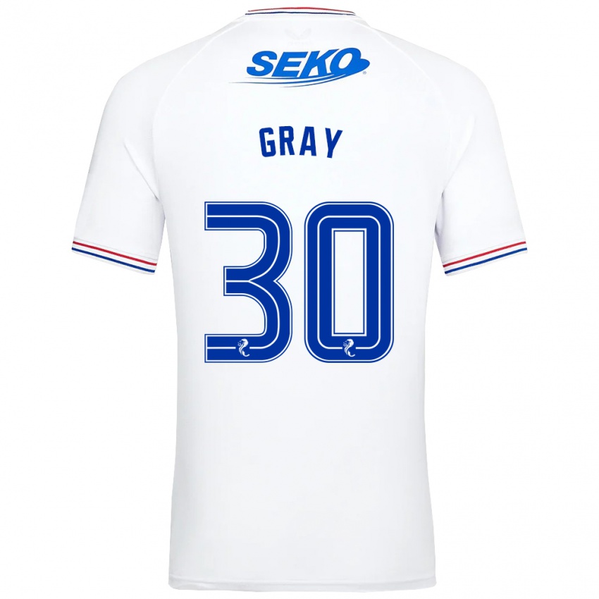 Herren Georgia Gray #30 Weiß Auswärtstrikot Trikot 2023/24 T-Shirt