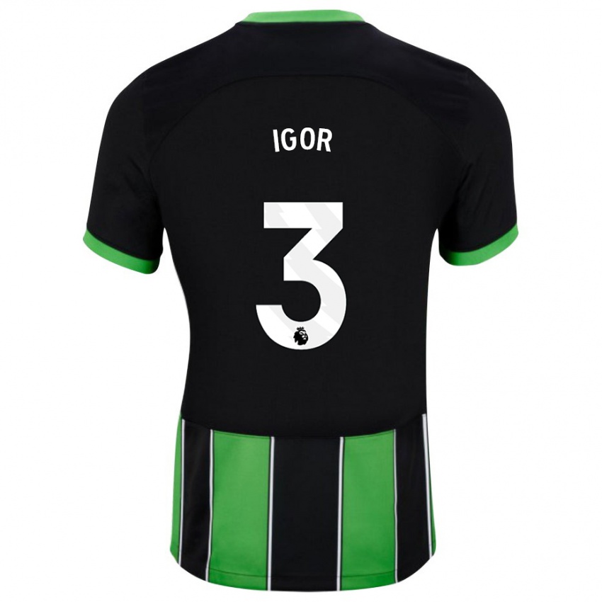 Herren Igor #3 Schwarz Grün Auswärtstrikot Trikot 2023/24 T-Shirt