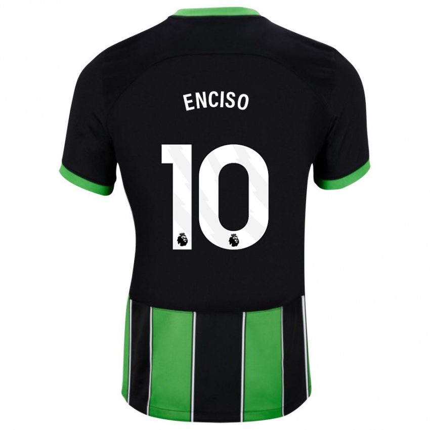 Herren Julio Enciso #10 Schwarz Grün Auswärtstrikot Trikot 2023/24 T-Shirt