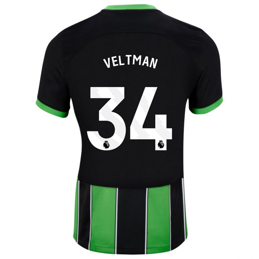Herren Joel Veltman #34 Schwarz Grün Auswärtstrikot Trikot 2023/24 T-Shirt