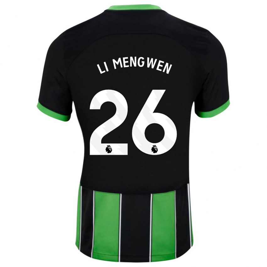 Herren Li Mengwen #26 Schwarz Grün Auswärtstrikot Trikot 2023/24 T-Shirt