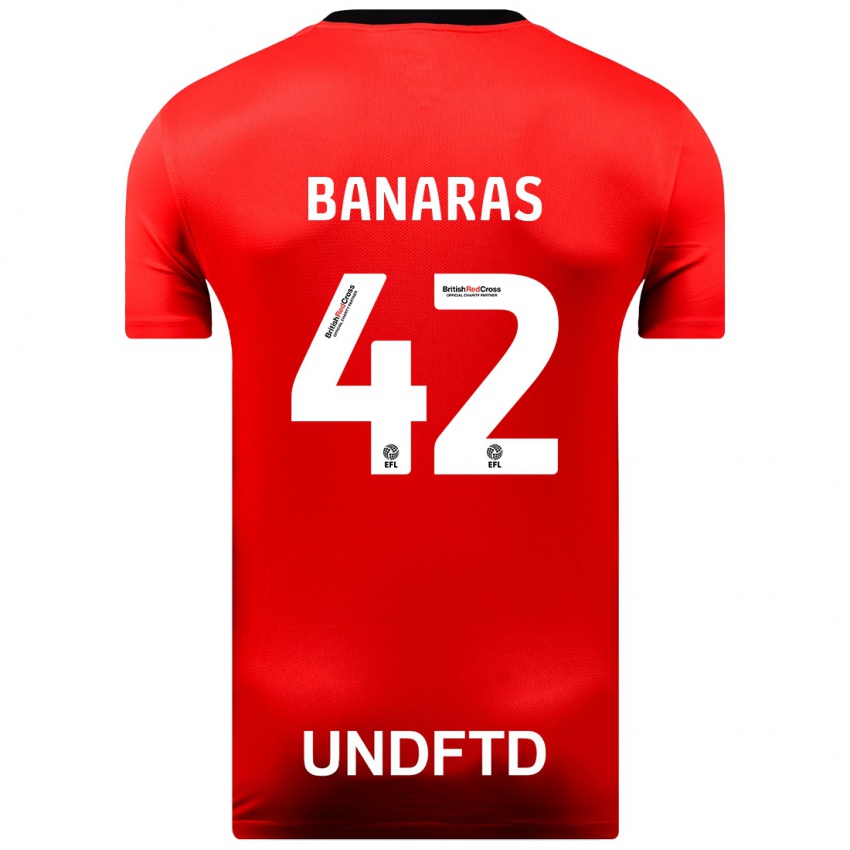 Herren Layla Banaras #42 Rot Auswärtstrikot Trikot 2023/24 T-Shirt