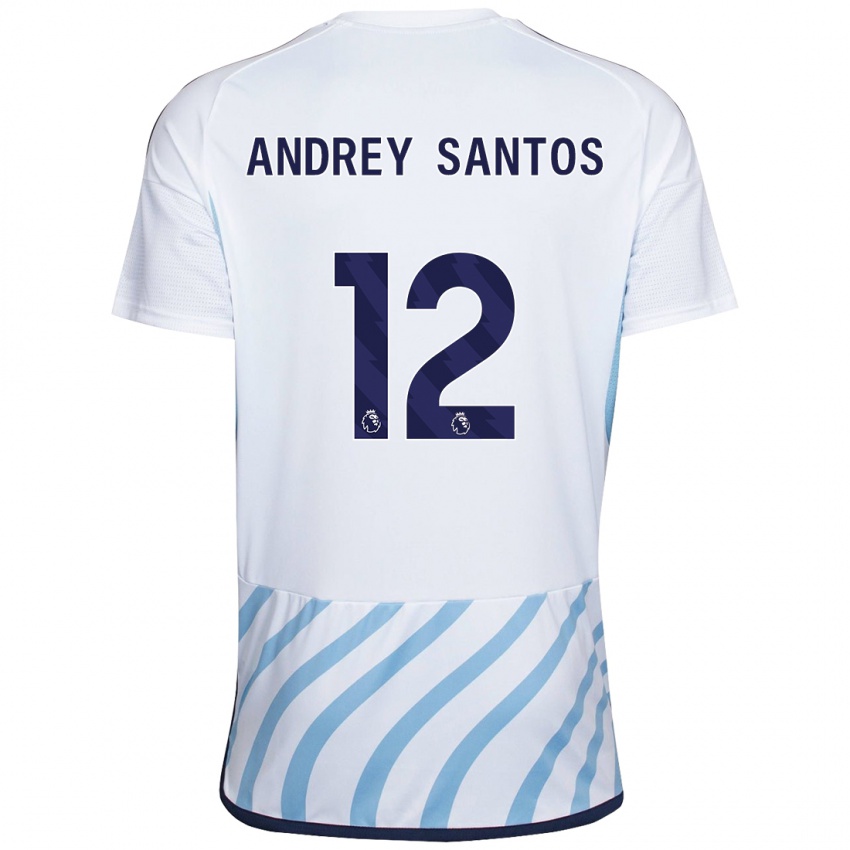 Herren Andrey Santos #12 Weiß Blau Auswärtstrikot Trikot 2023/24 T-Shirt