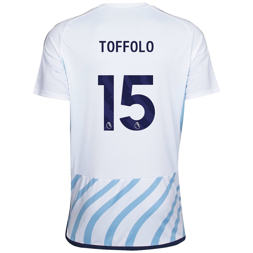 Herren Harry Toffolo #15 Weiß Blau Auswärtstrikot Trikot 2023/24 T-Shirt