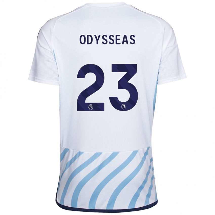 Herren Odysseas Vlachodimos #23 Weiß Blau Auswärtstrikot Trikot 2023/24 T-Shirt