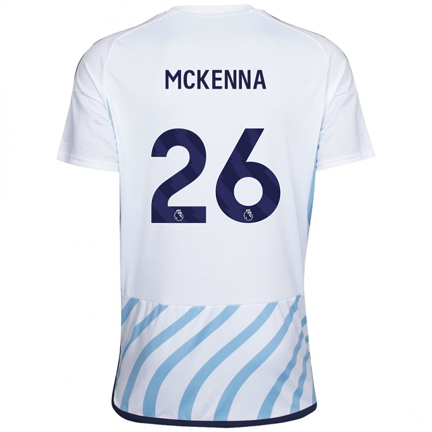 Herren Scott Mckenna #26 Weiß Blau Auswärtstrikot Trikot 2023/24 T-Shirt