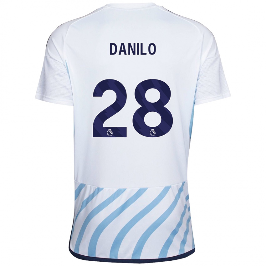 Herren Danilo #28 Weiß Blau Auswärtstrikot Trikot 2023/24 T-Shirt