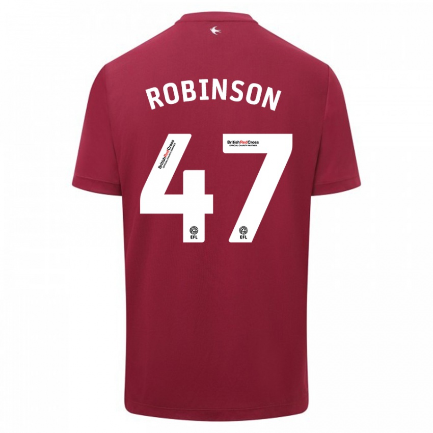 Herren Callum Robinson #47 Rot Auswärtstrikot Trikot 2023/24 T-Shirt