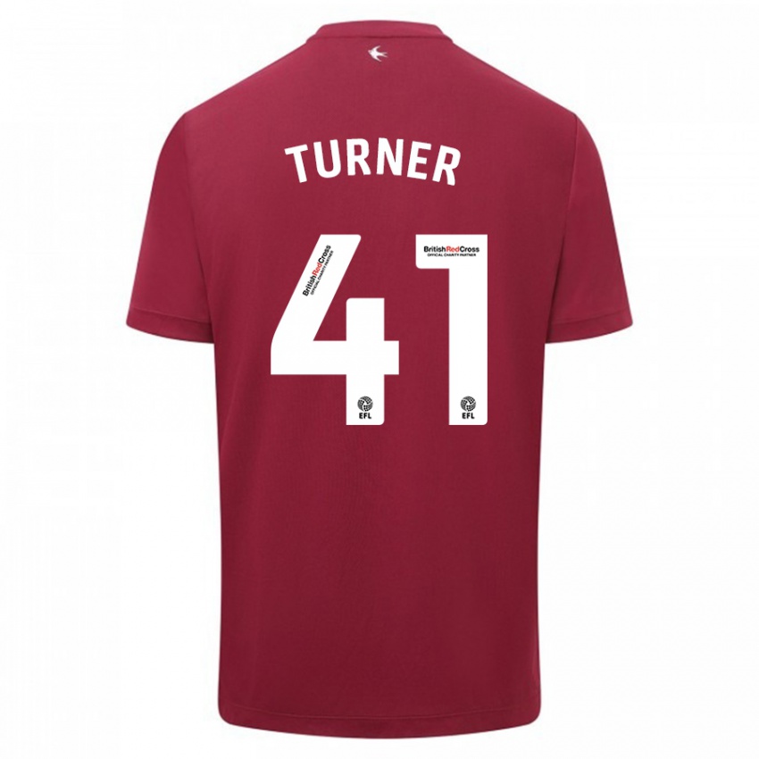 Herren Matthew Turner #41 Rot Auswärtstrikot Trikot 2023/24 T-Shirt