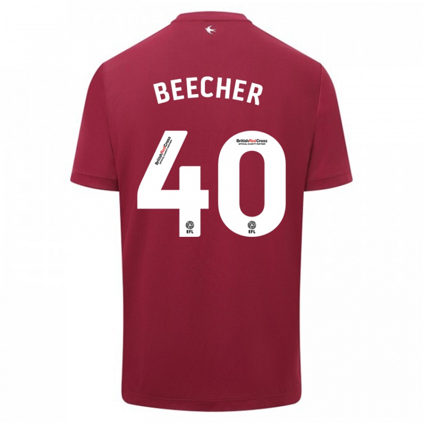 Herren Josh Beecher #40 Rot Auswärtstrikot Trikot 2023/24 T-Shirt