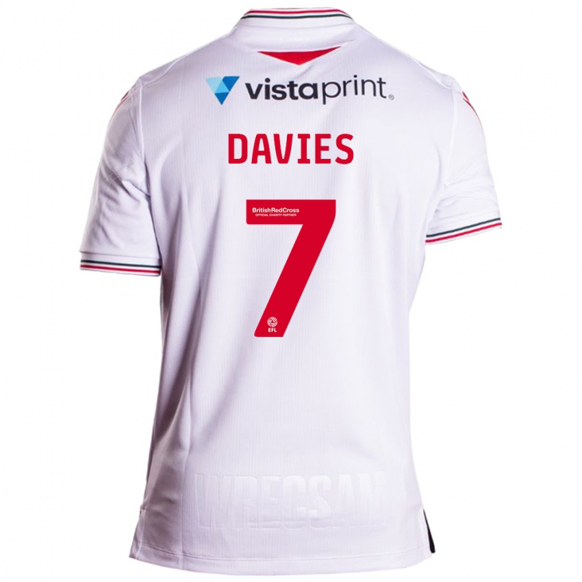 Herren Jordan Davies #7 Weiß Auswärtstrikot Trikot 2023/24 T-Shirt