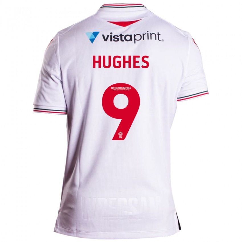Herren Rosie Hughes #9 Weiß Auswärtstrikot Trikot 2023/24 T-Shirt