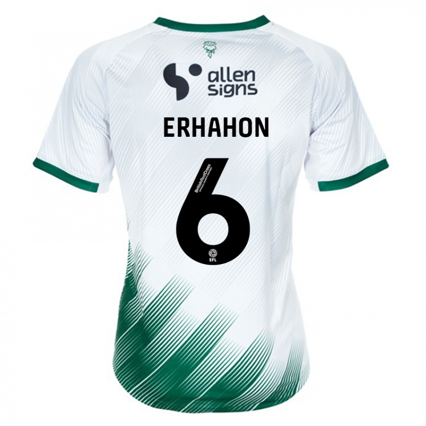Herren Ethan Erhahon #6 Weiß Auswärtstrikot Trikot 2023/24 T-Shirt