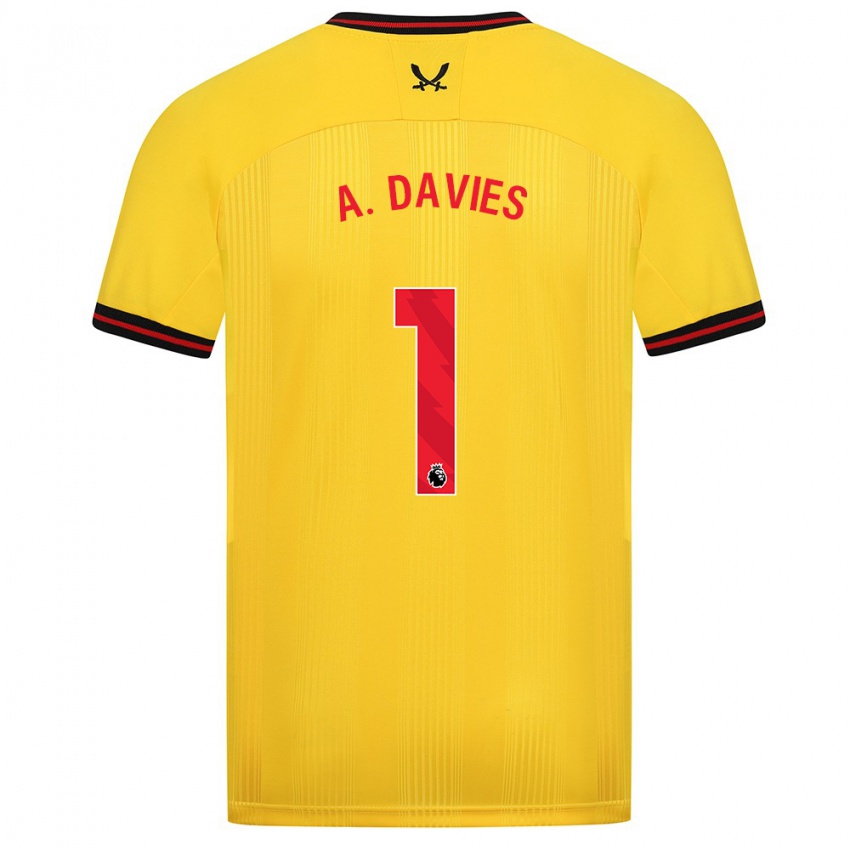 Herren Adam Davies #1 Gelb Auswärtstrikot Trikot 2023/24 T-Shirt