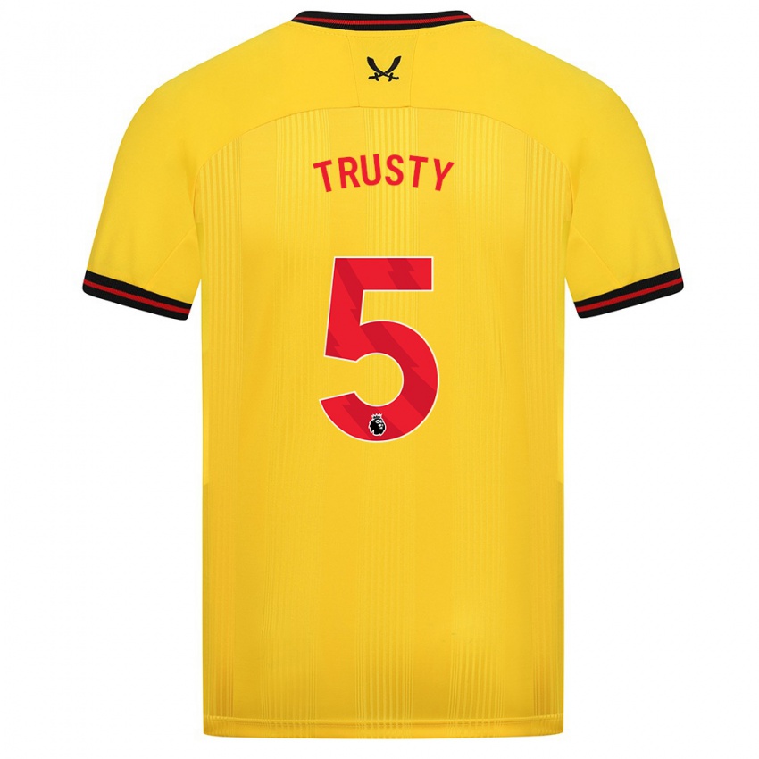 Herren Auston Trusty #5 Gelb Auswärtstrikot Trikot 2023/24 T-Shirt