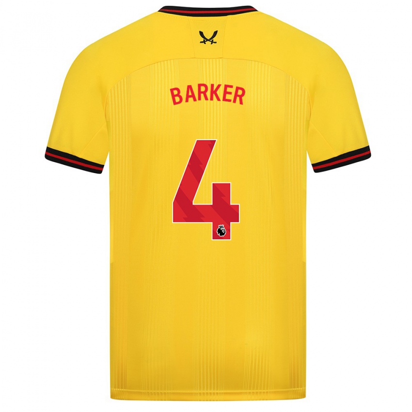 Herren Sophie Barker #4 Gelb Auswärtstrikot Trikot 2023/24 T-Shirt