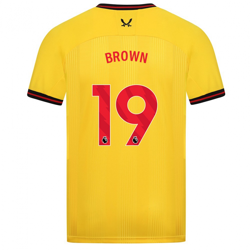 Herren Alanta Brown #19 Gelb Auswärtstrikot Trikot 2023/24 T-Shirt
