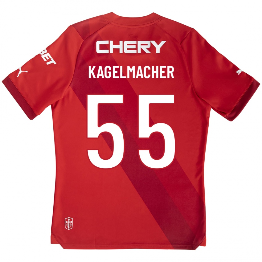 Herren Gary Kagelmacher #55 Rot Auswärtstrikot Trikot 2023/24 T-Shirt