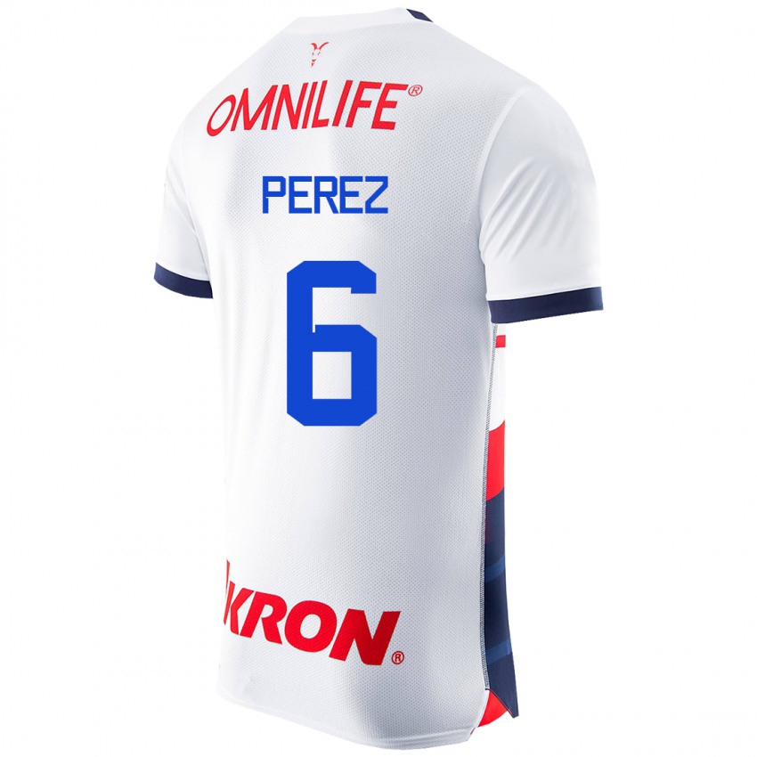 Herren Pável Pérez #6 Weiß Auswärtstrikot Trikot 2023/24 T-Shirt