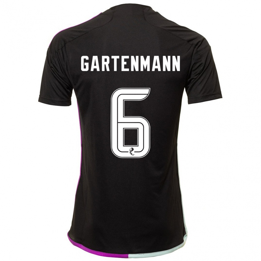 Herren Stefan Gartenmann #6 Schwarz Auswärtstrikot Trikot 2023/24 T-Shirt