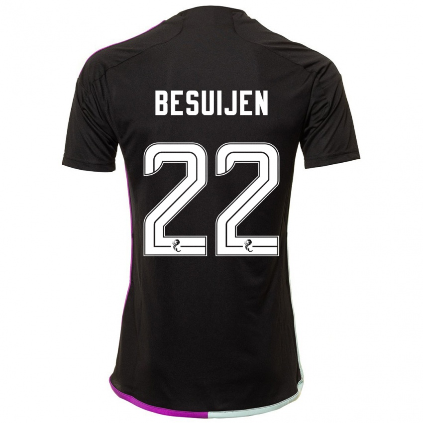 Herren Vicente Besuijen #22 Schwarz Auswärtstrikot Trikot 2023/24 T-Shirt