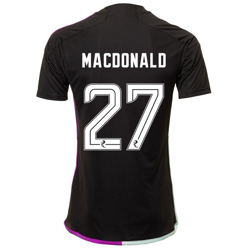 Herren Angus Macdonald #27 Schwarz Auswärtstrikot Trikot 2023/24 T-Shirt