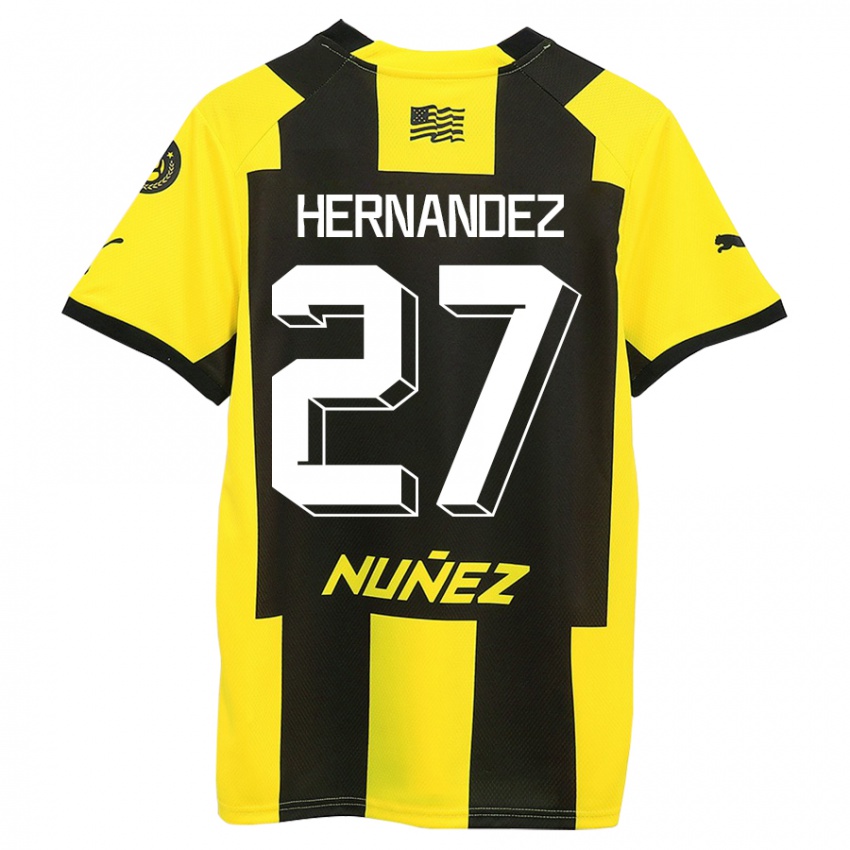 Damen Lucas Hernández #27 Gelb Schwarz Heimtrikot Trikot 2023/24 T-Shirt
