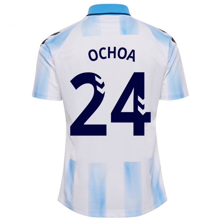 Damen Aarón Ochoa #24 Weiß Blau Heimtrikot Trikot 2023/24 T-Shirt