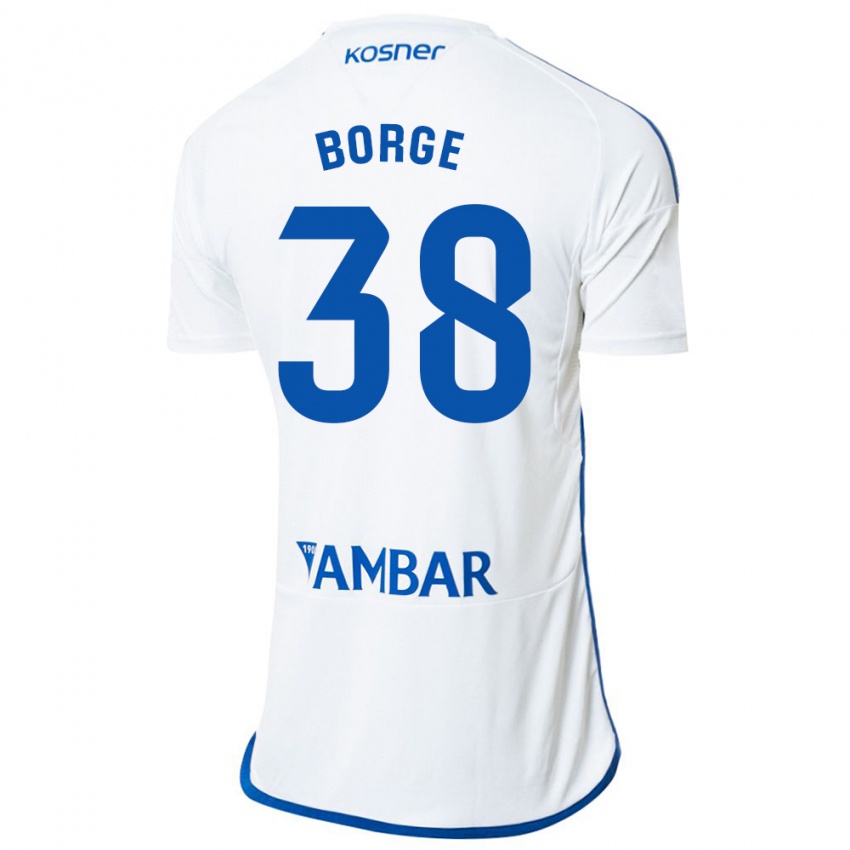 Damen Andrés Borge #38 Weiß Heimtrikot Trikot 2023/24 T-Shirt