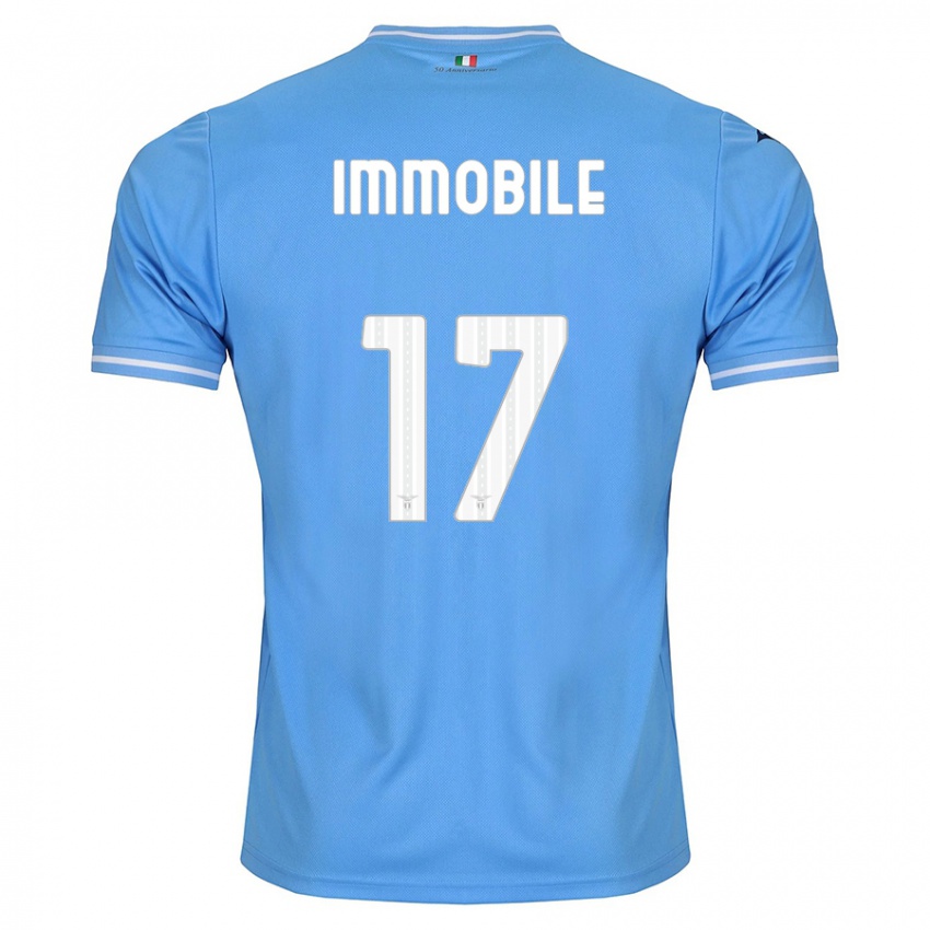 Damen Ciro Immobile #17 Blau Heimtrikot Trikot 2023/24 T-Shirt