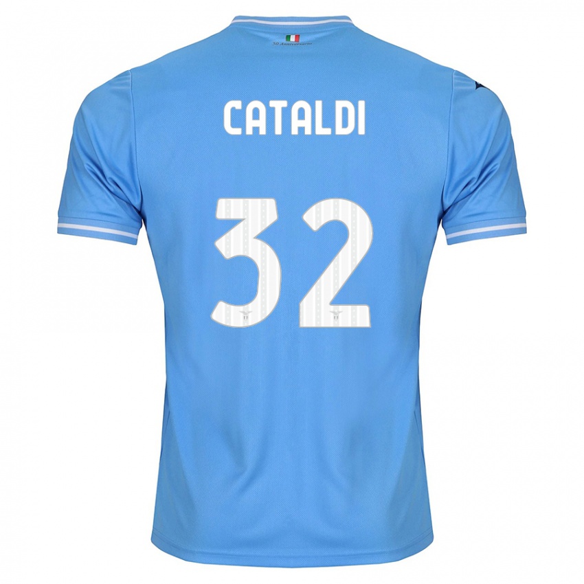 Damen Danilo Cataldi #32 Blau Heimtrikot Trikot 2023/24 T-Shirt