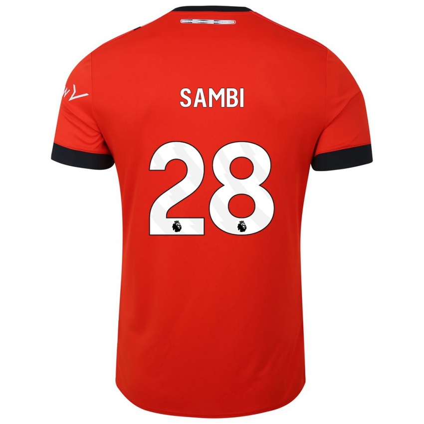 Damen Albert Sambi Lokonga #28 Rot Heimtrikot Trikot 2023/24 T-Shirt