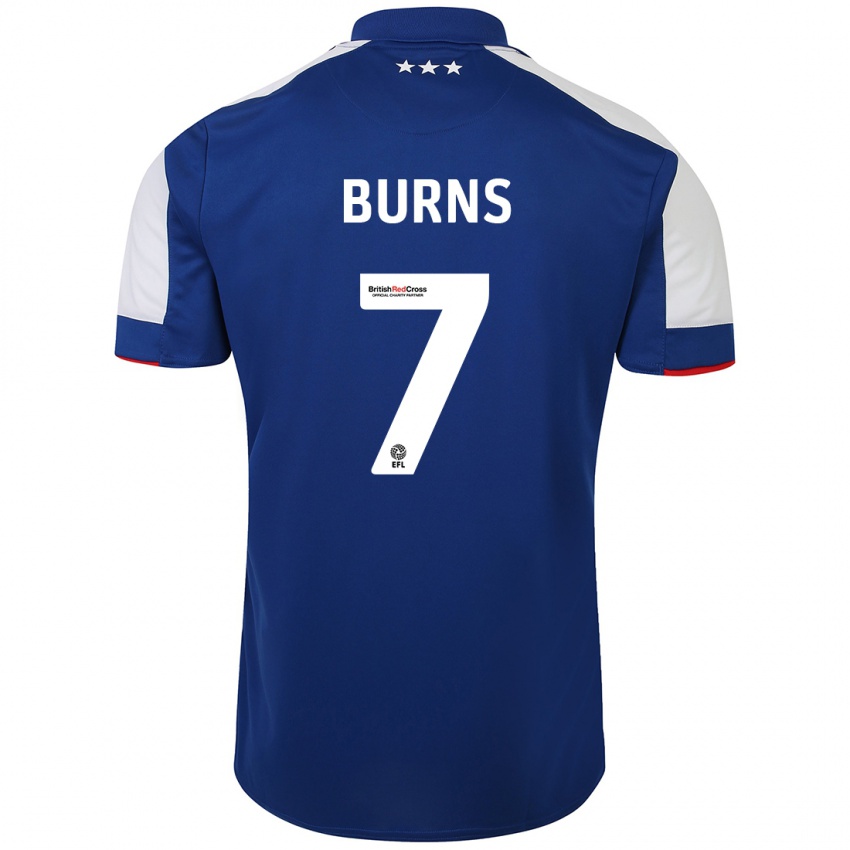 Damen Wes Burns #7 Blau Heimtrikot Trikot 2023/24 T-Shirt