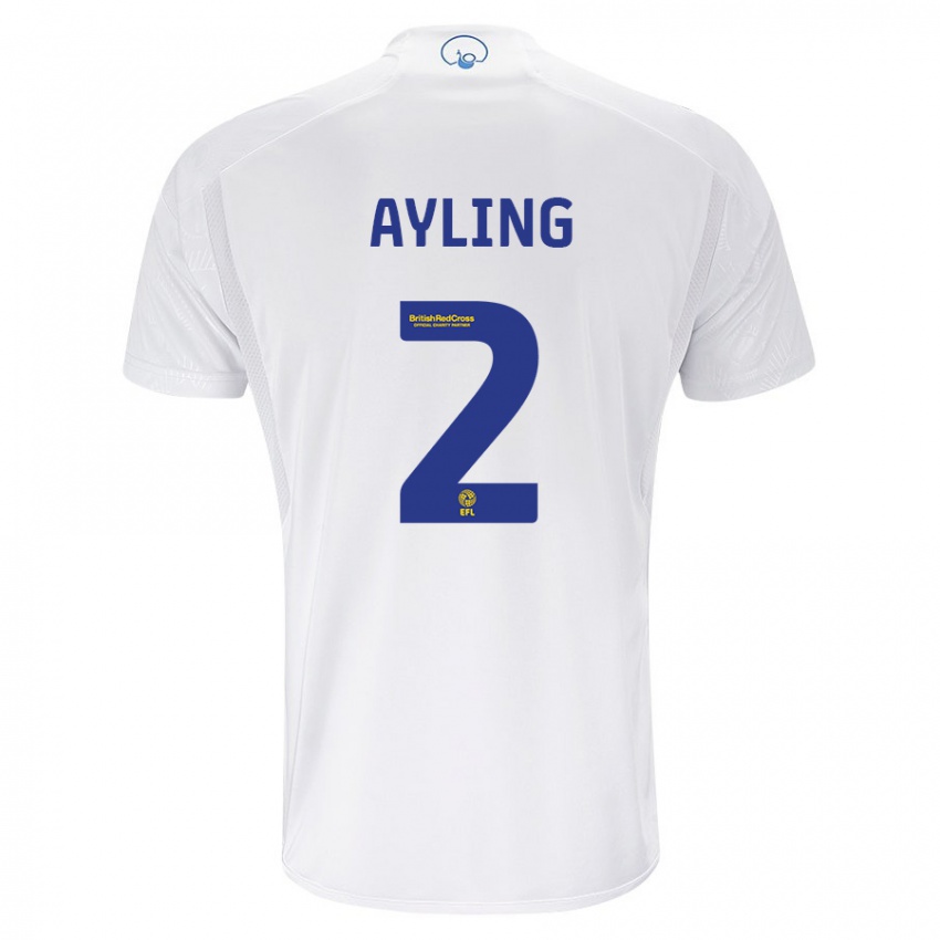 Damen Luke Ayling #2 Weiß Heimtrikot Trikot 2023/24 T-Shirt