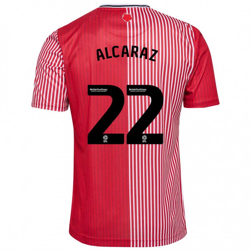 Damen Carlos Alcaraz #22 Rot Heimtrikot Trikot 2023/24 T-Shirt