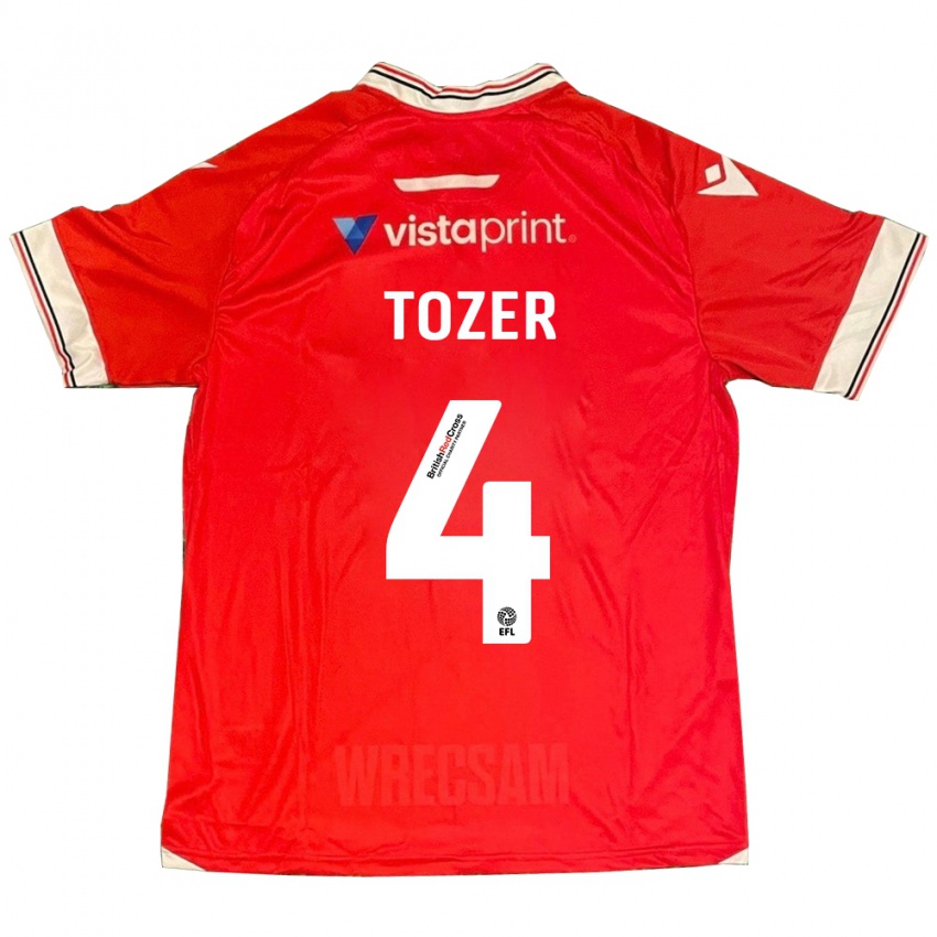 Damen Ben Tozer #4 Rot Heimtrikot Trikot 2023/24 T-Shirt