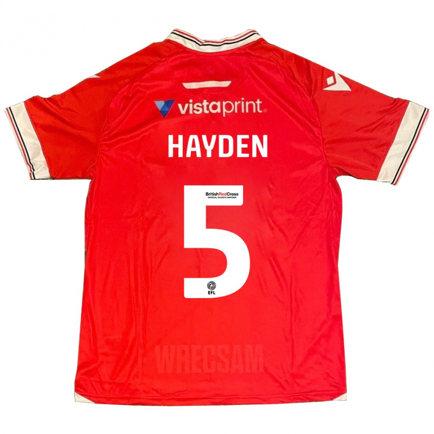 Damen Aaron Hayden #5 Rot Heimtrikot Trikot 2023/24 T-Shirt