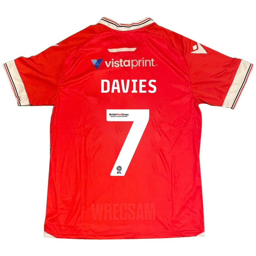 Damen Jordan Davies #7 Rot Heimtrikot Trikot 2023/24 T-Shirt